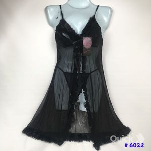 O.S. - NWT 2 pc Black Babydoll Set